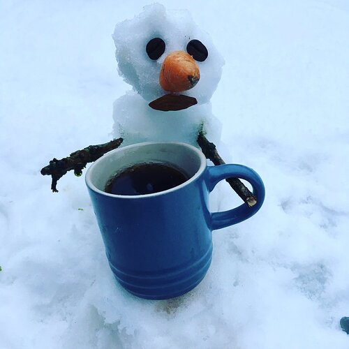 Coffee snowman